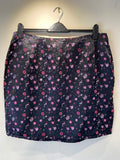 Etam Black, Pink and Purple jacquard floral mini skirt (18)
