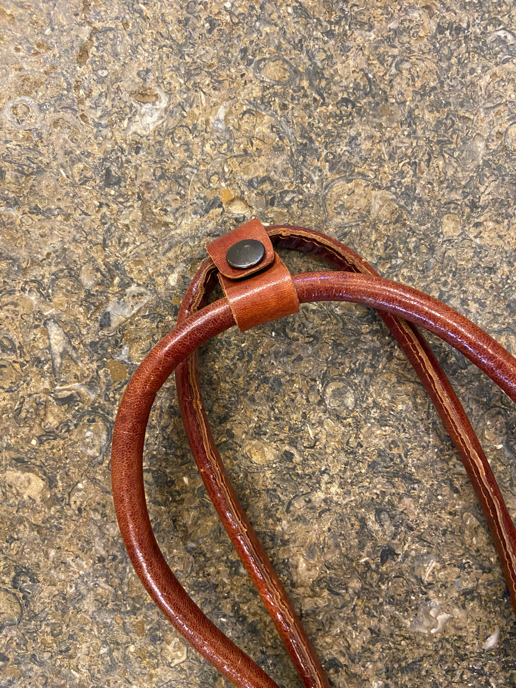 Brown leather swirl pattern shoulder bag