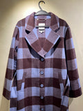 Maison Cinquent Purple Check Wool Coat (L)