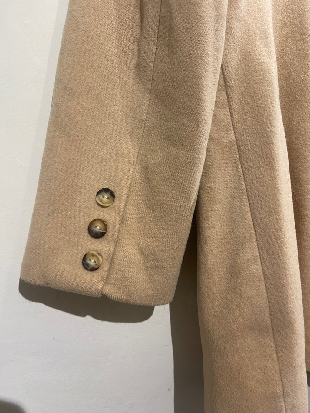 Charlotte Halton beige and animal print wool coat (10-12)