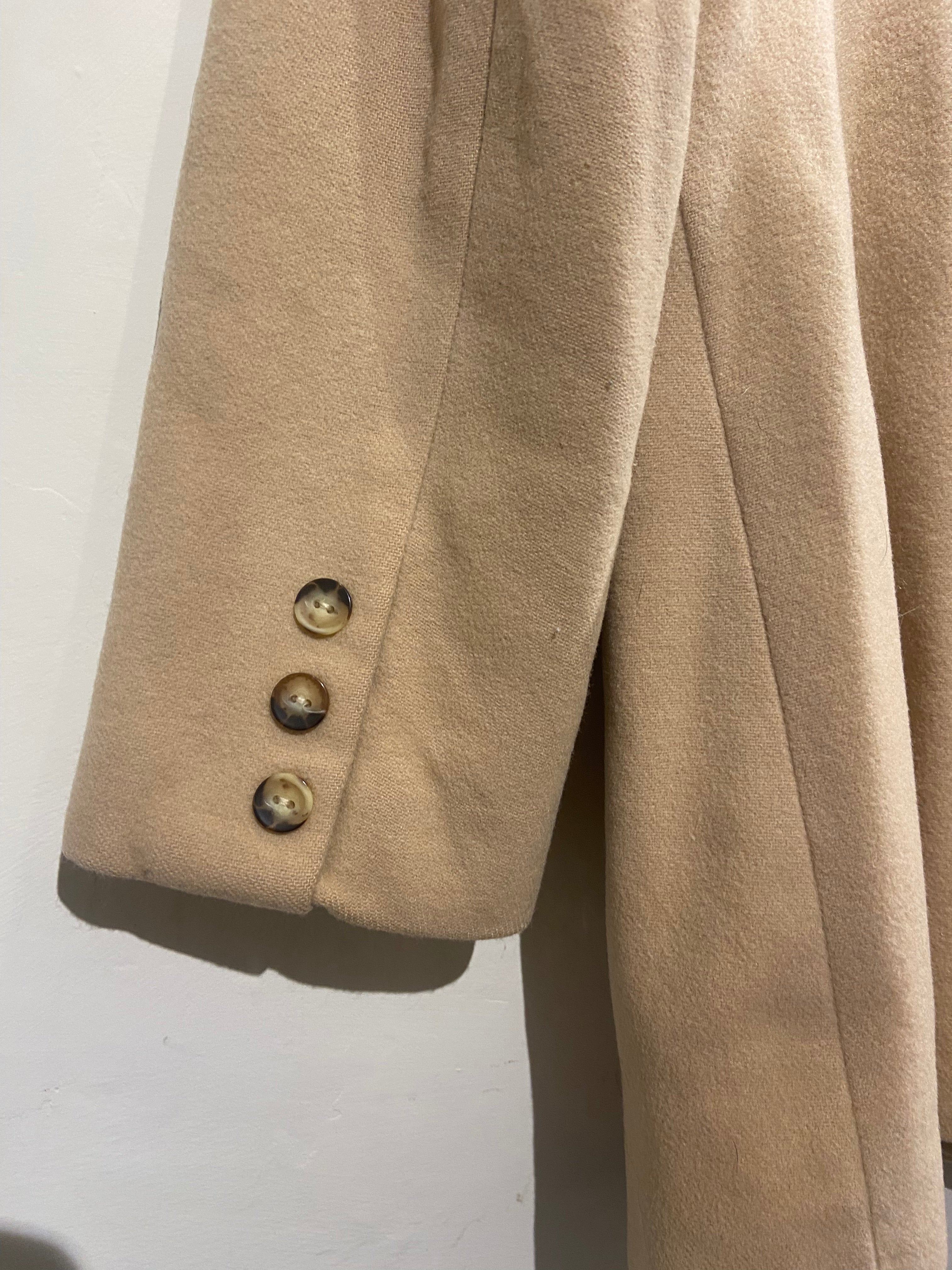 Charlotte Halton beige and animal print wool coat (10-12)