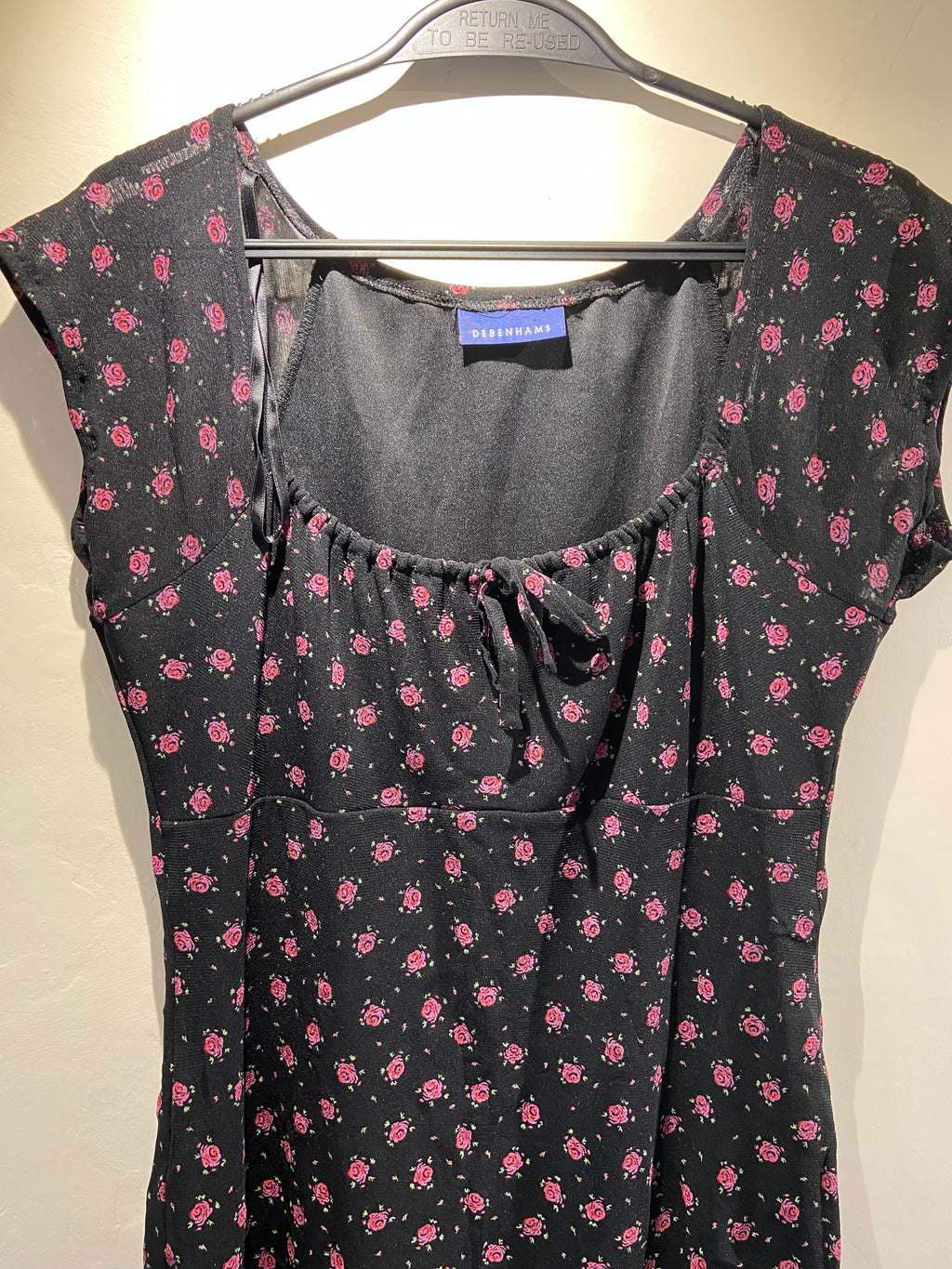 Etam Black Mesh Floral sweetheart mini dress, size 16-18