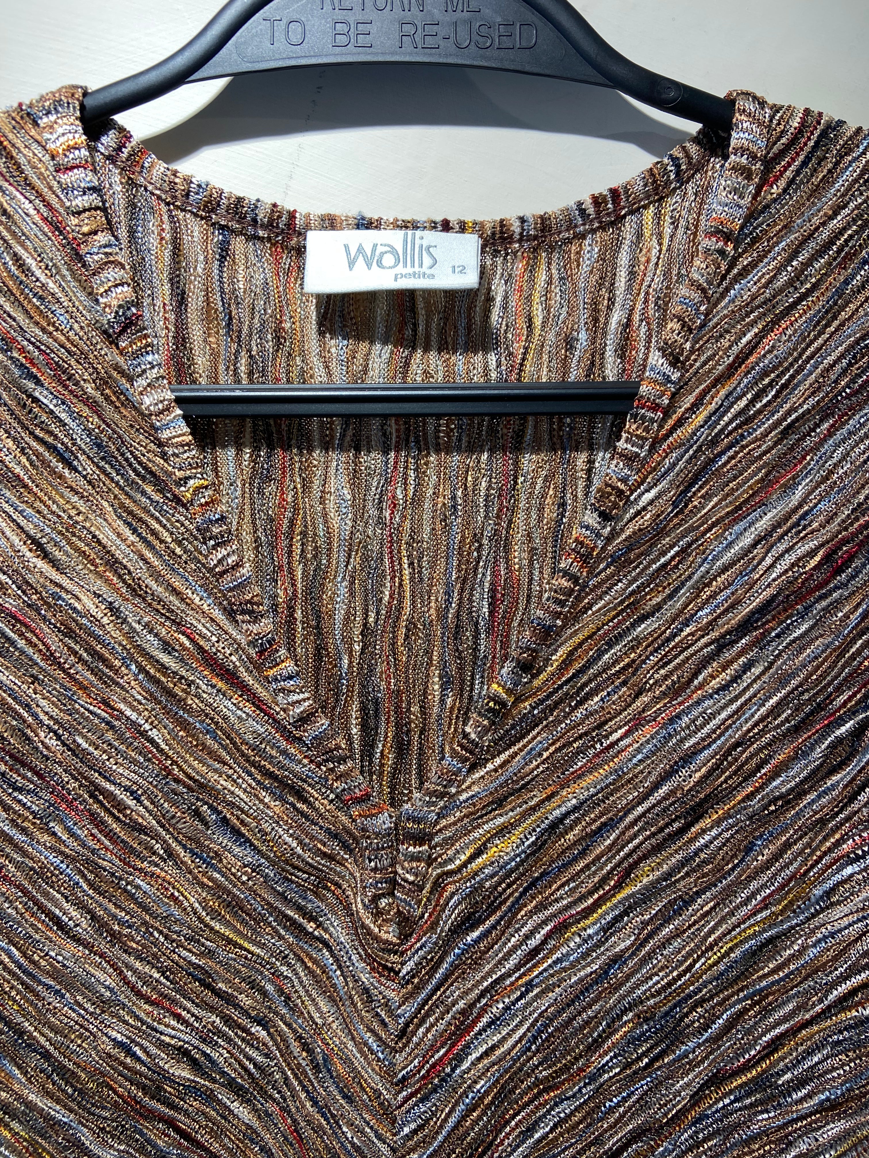 Wallis Y2K Multi-colour thread vest top, size 10 petite