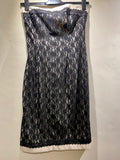 Morgan Black and Cream Lace overlay strapless mini dress (8)