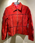 Together red suede and crochet detail jacket (8-12)