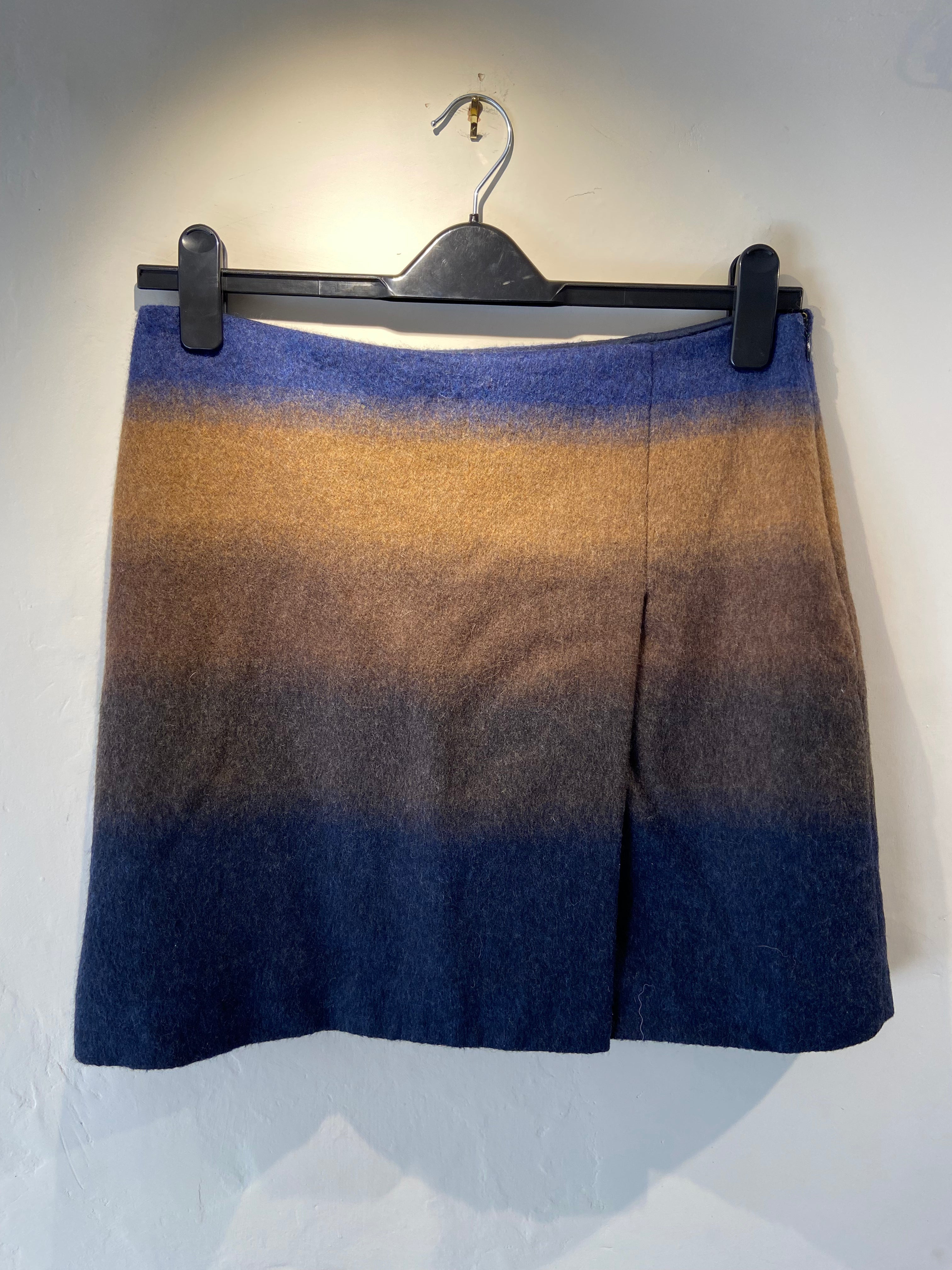 Jigsaw Ombre blue and brown wool mini skirt (10-12)