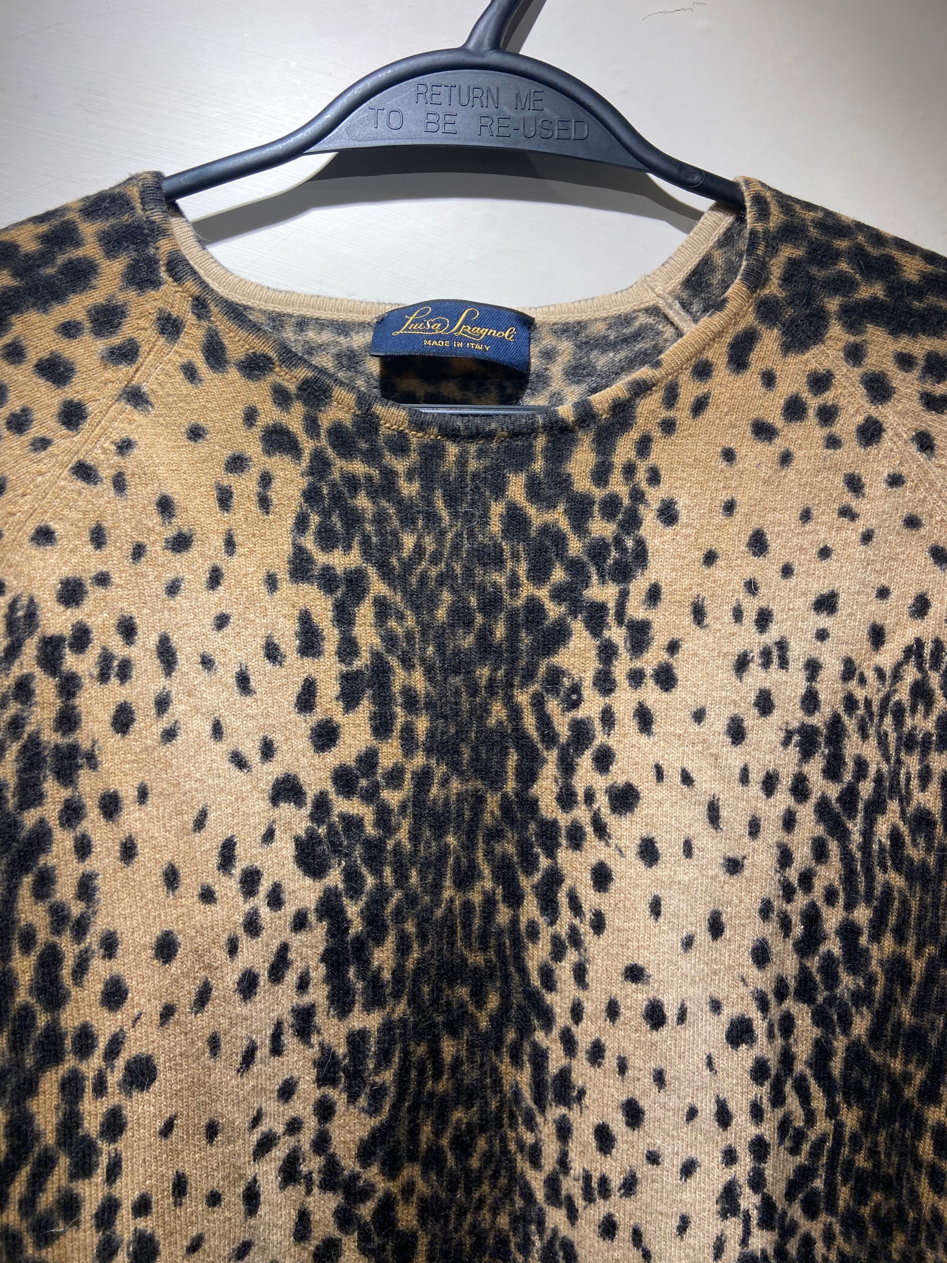 Italian Wool and Angora Leopard Print Jumper (12-14)