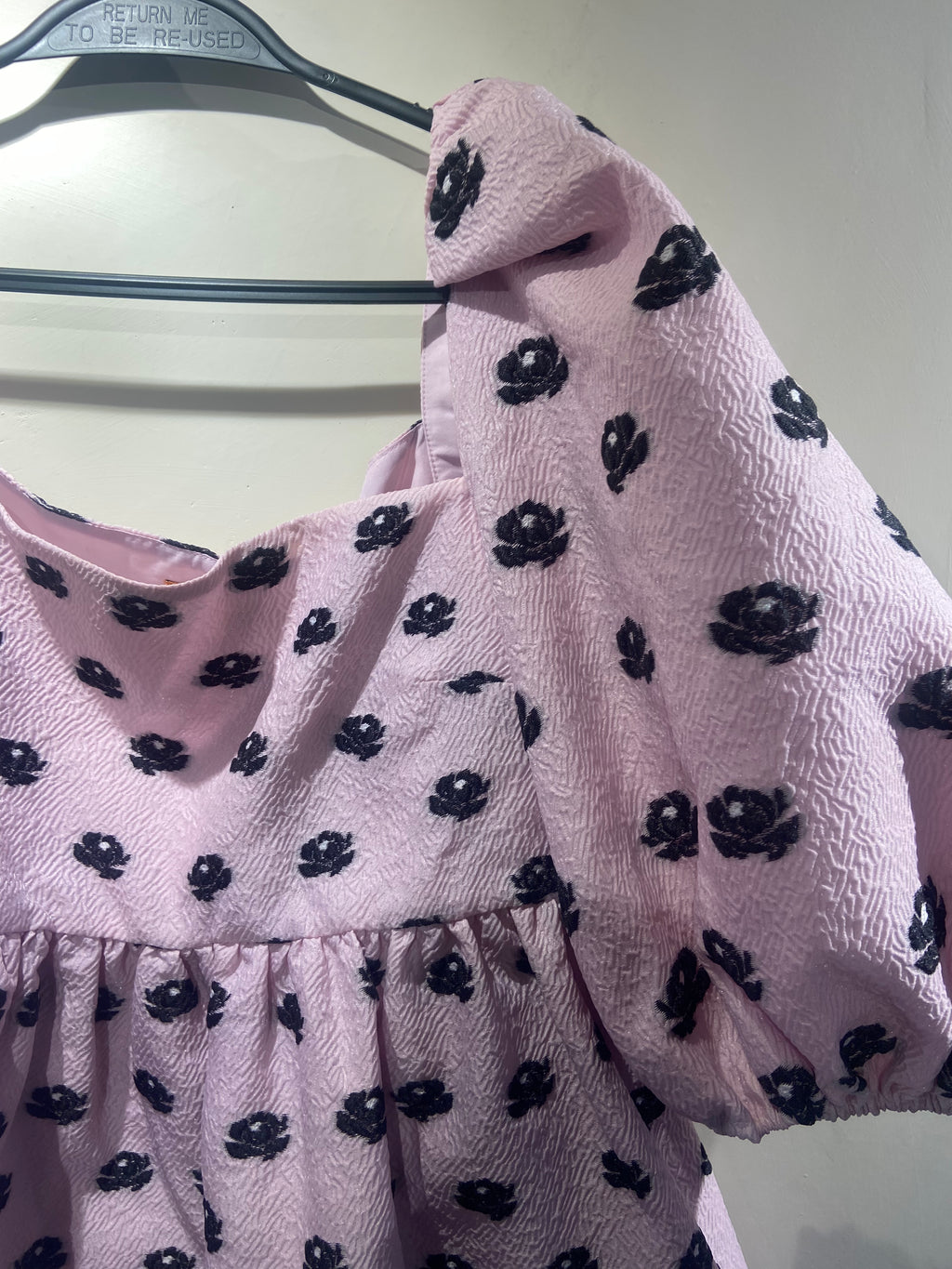 Stine Goya Pink Jacquard Peplum Top, Size M (10-12)