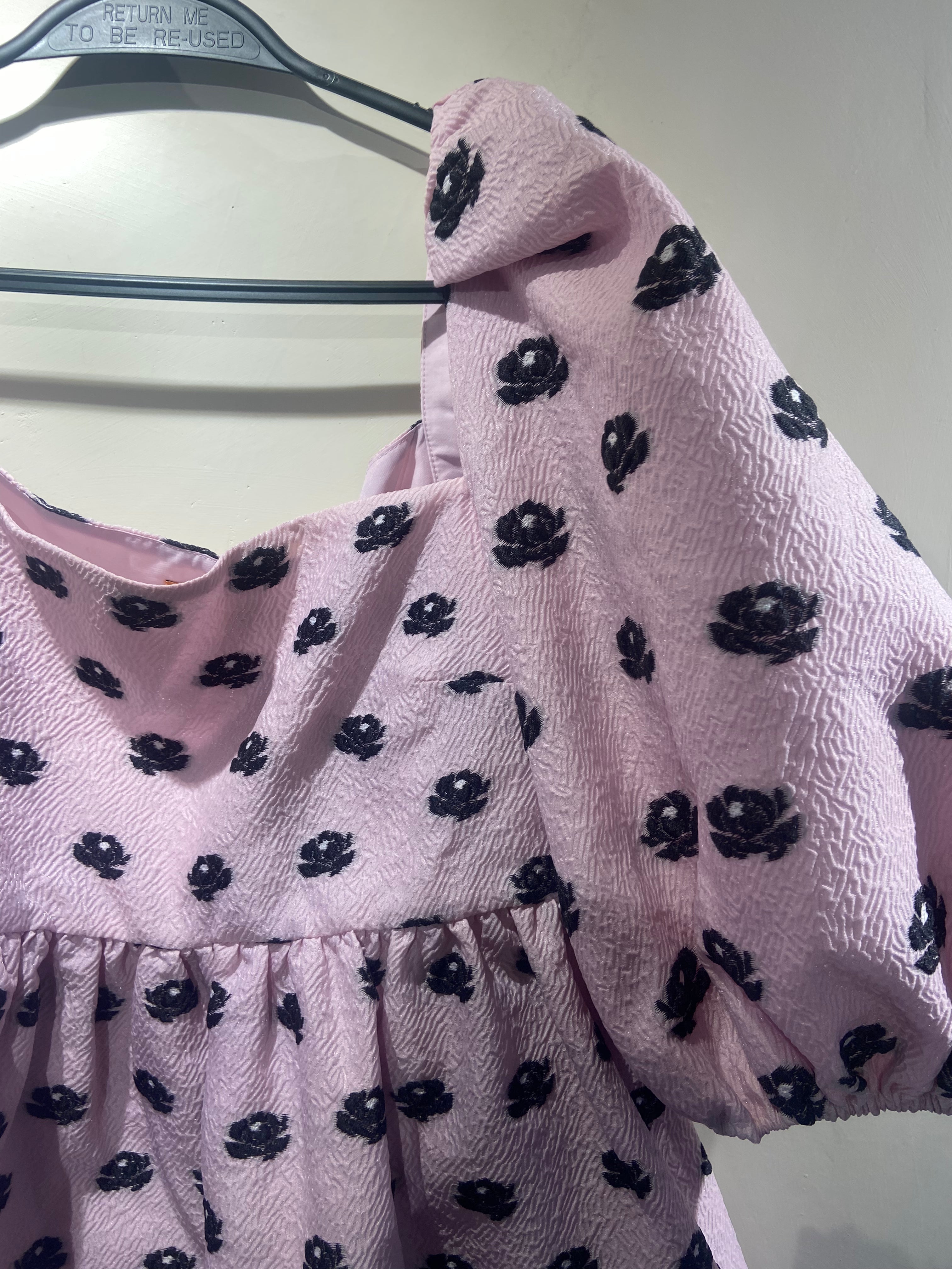 Stine Goya Pink Jacquard Peplum Top, Size M (10-12)