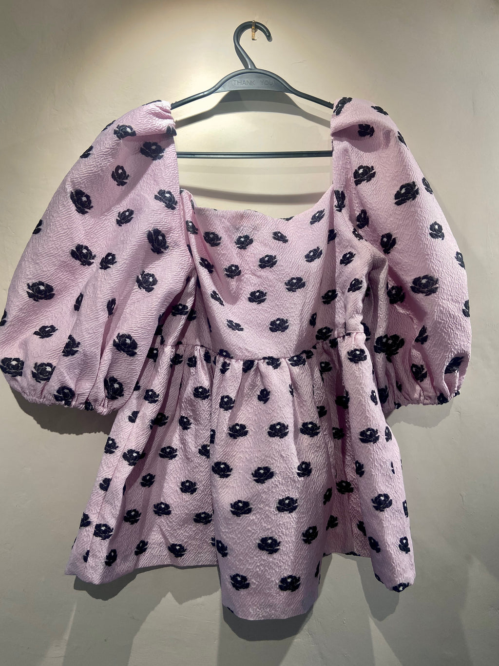 Stine Goya Pink Jacquard Peplum Top, Size M (10-12)