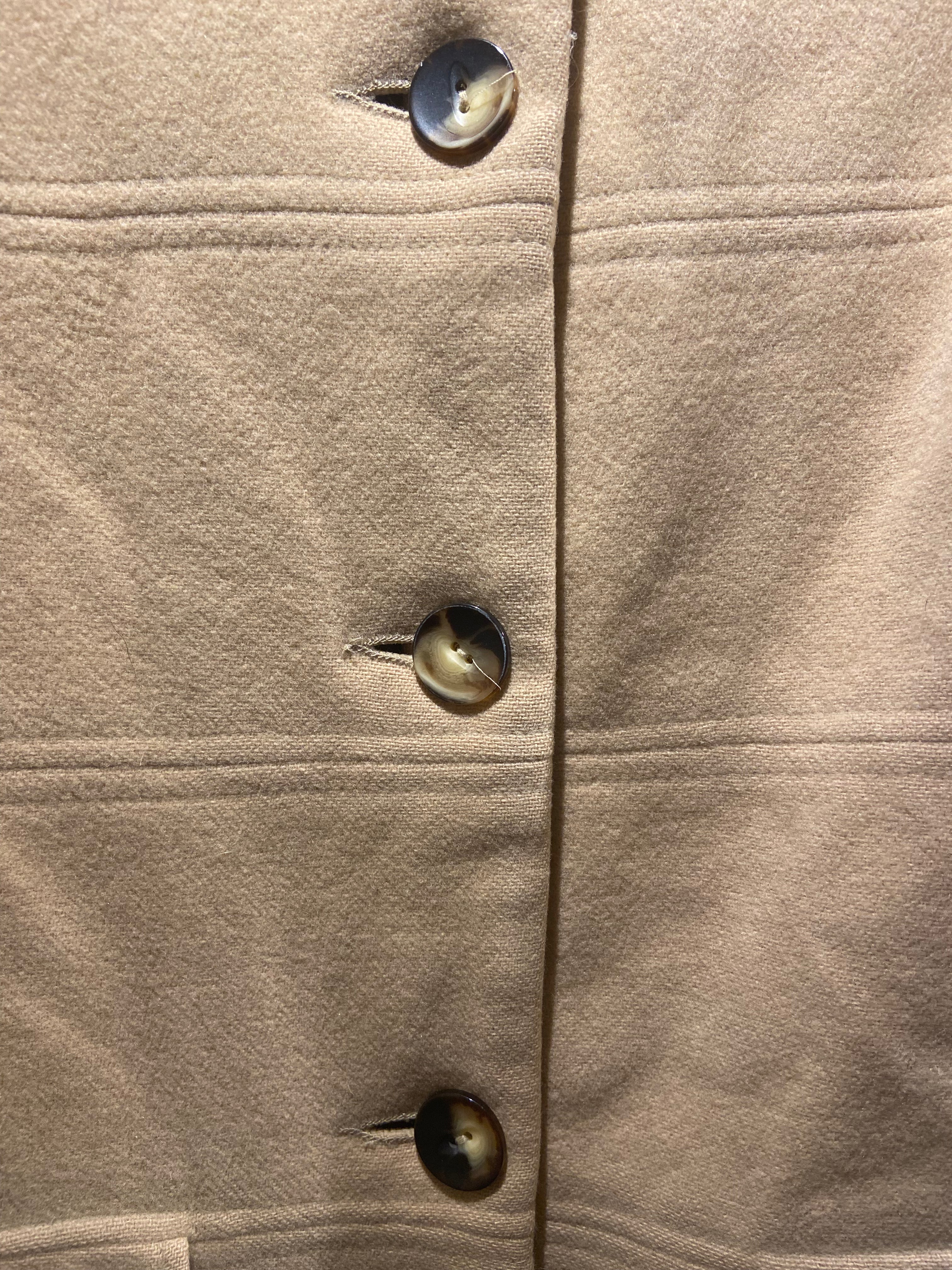 Charlotte Halton beige and animal print wool coat (10-12)