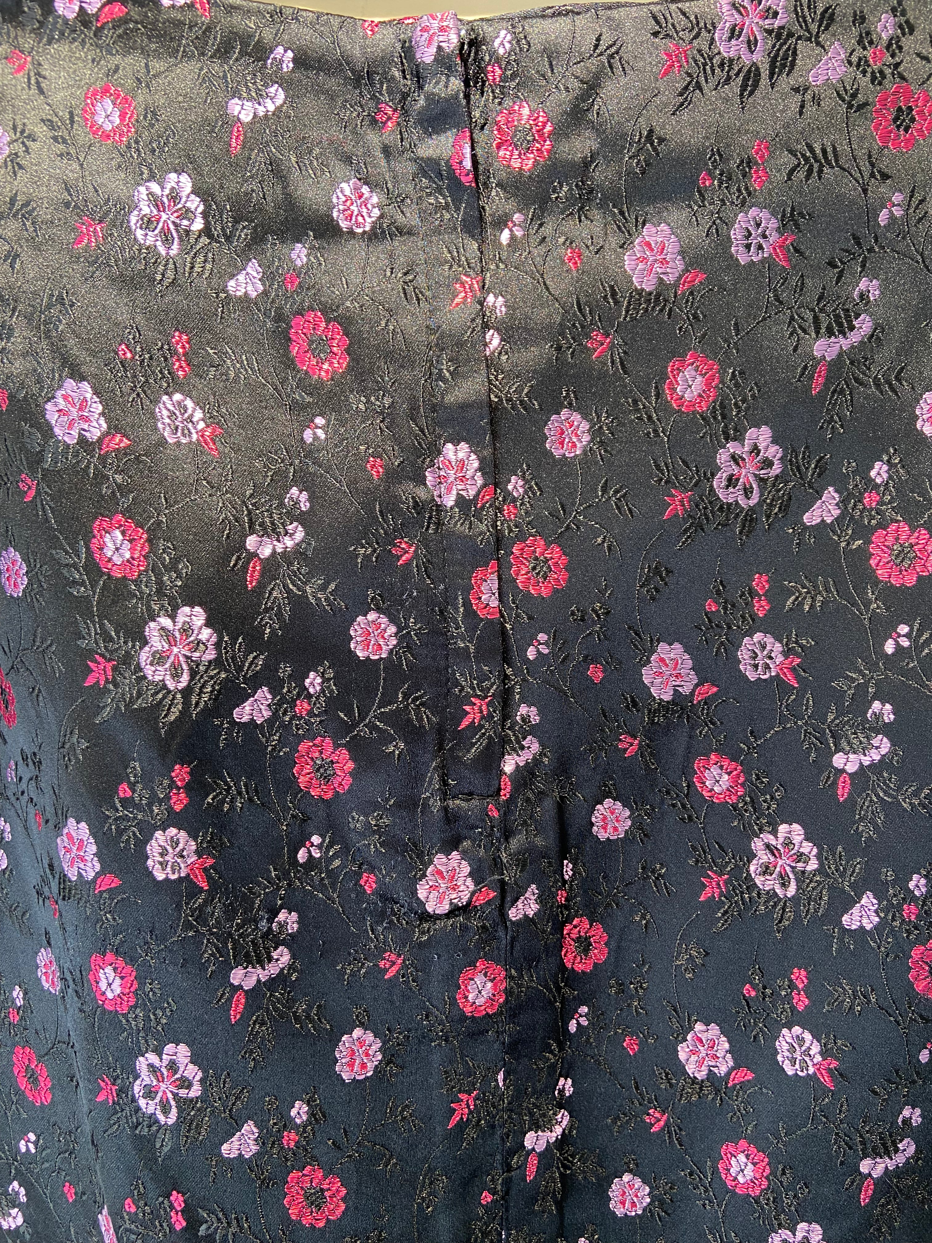 Etam Black, Pink and Purple jacquard floral mini skirt (18)