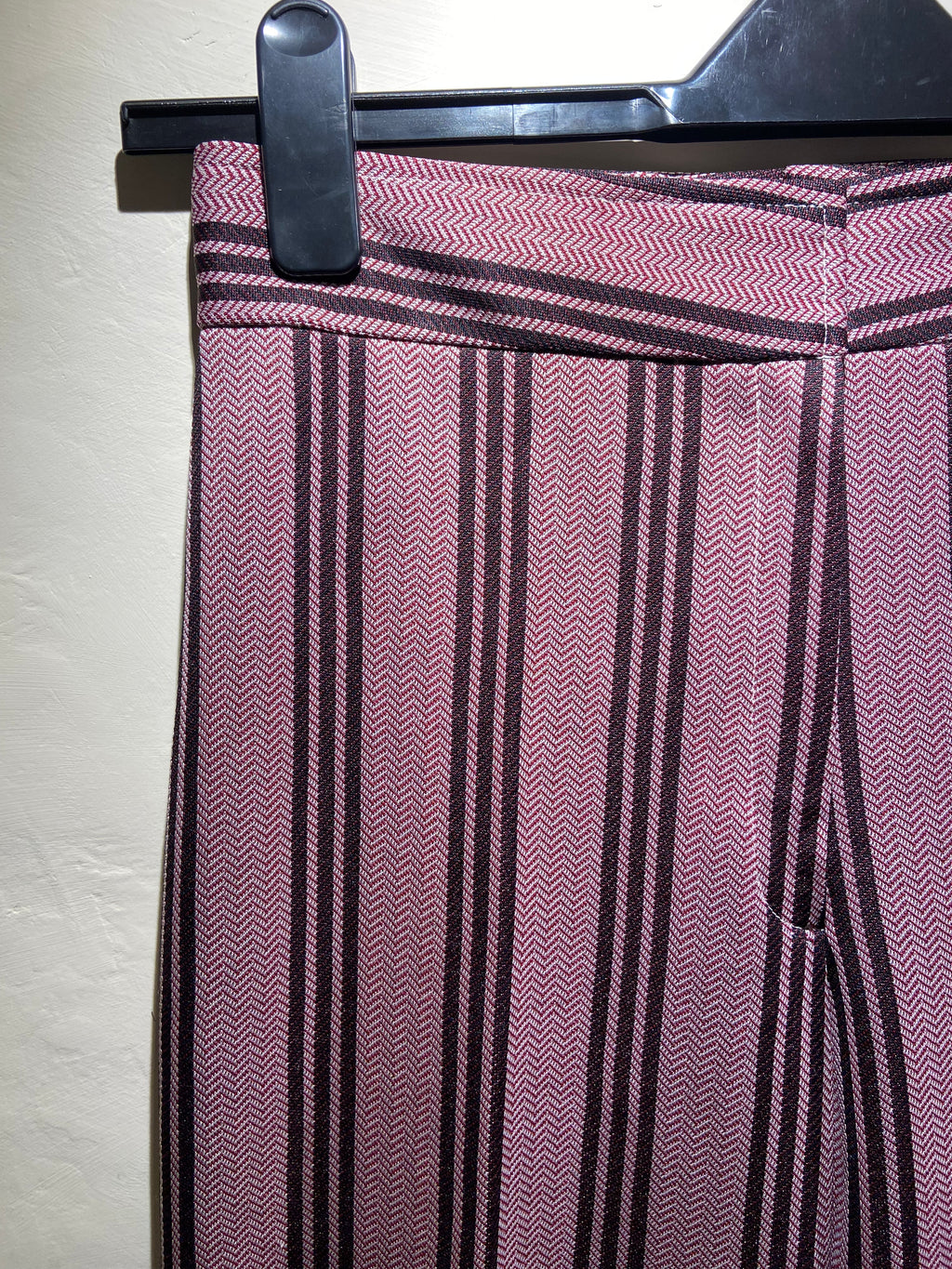 Red and brown striped tailored flared trousers (6-8)