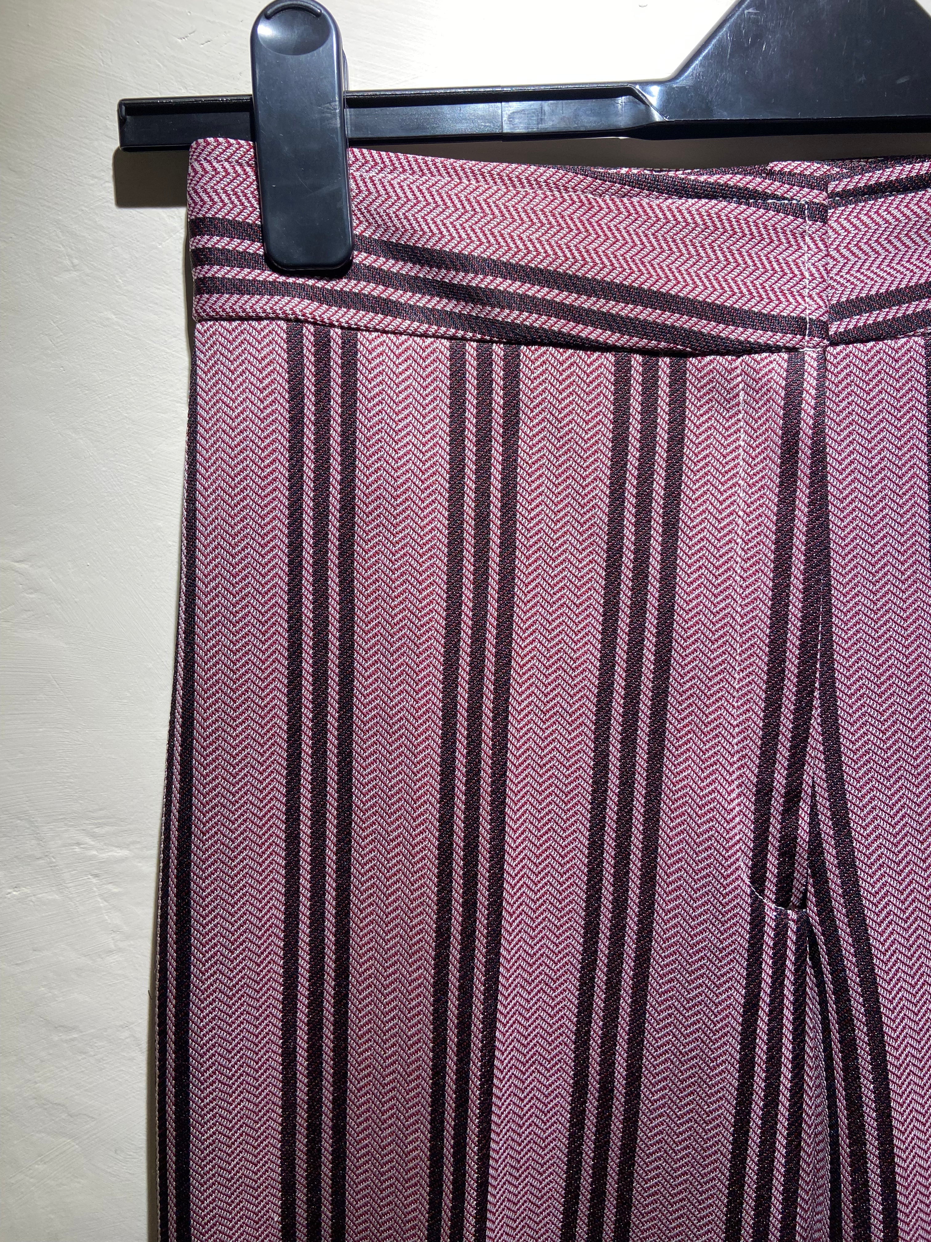 Red and brown striped tailored flared trousers (6-8)