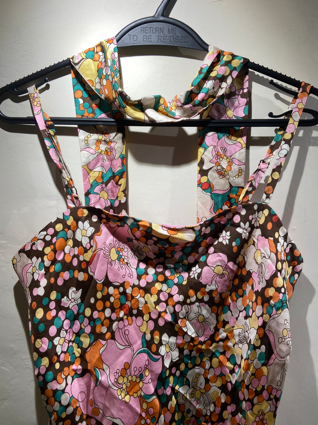 Coast Silk Pink and Brown multi colour ruffle camisole top (12-14)