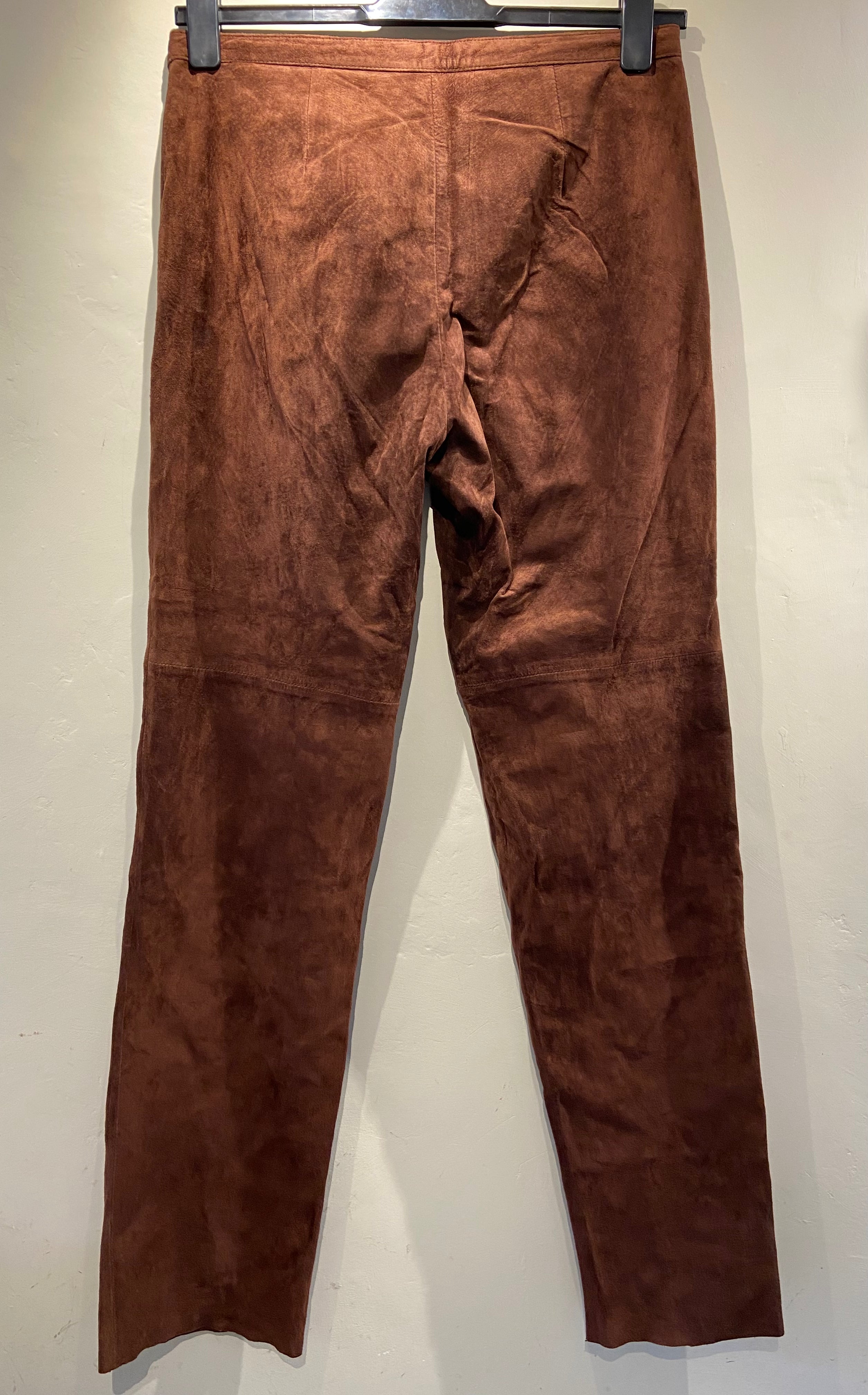 90s/2000/s M&S Brown Suede Straight Leg Trousers, size 10-12