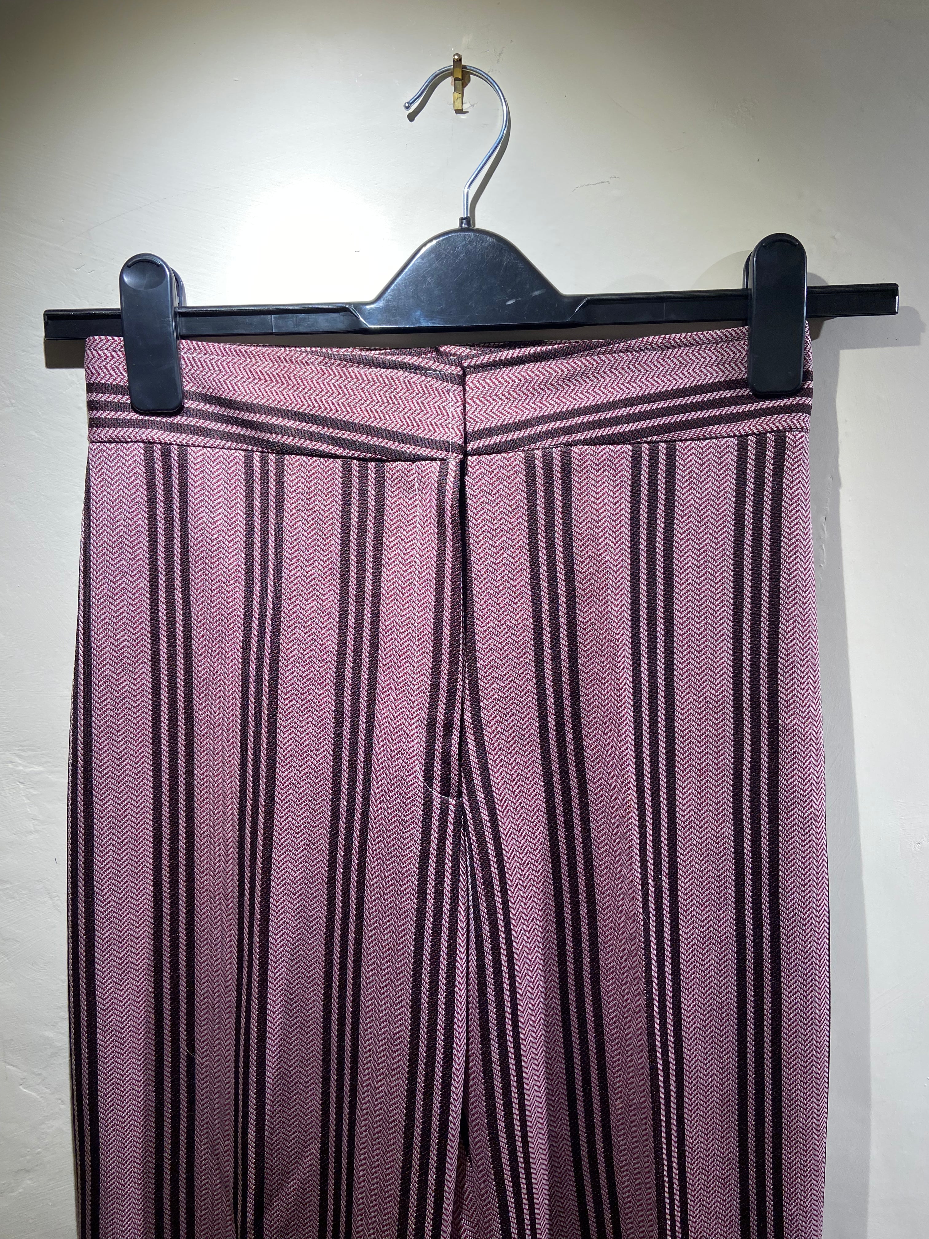 Red and brown striped tailored flared trousers (6-8)