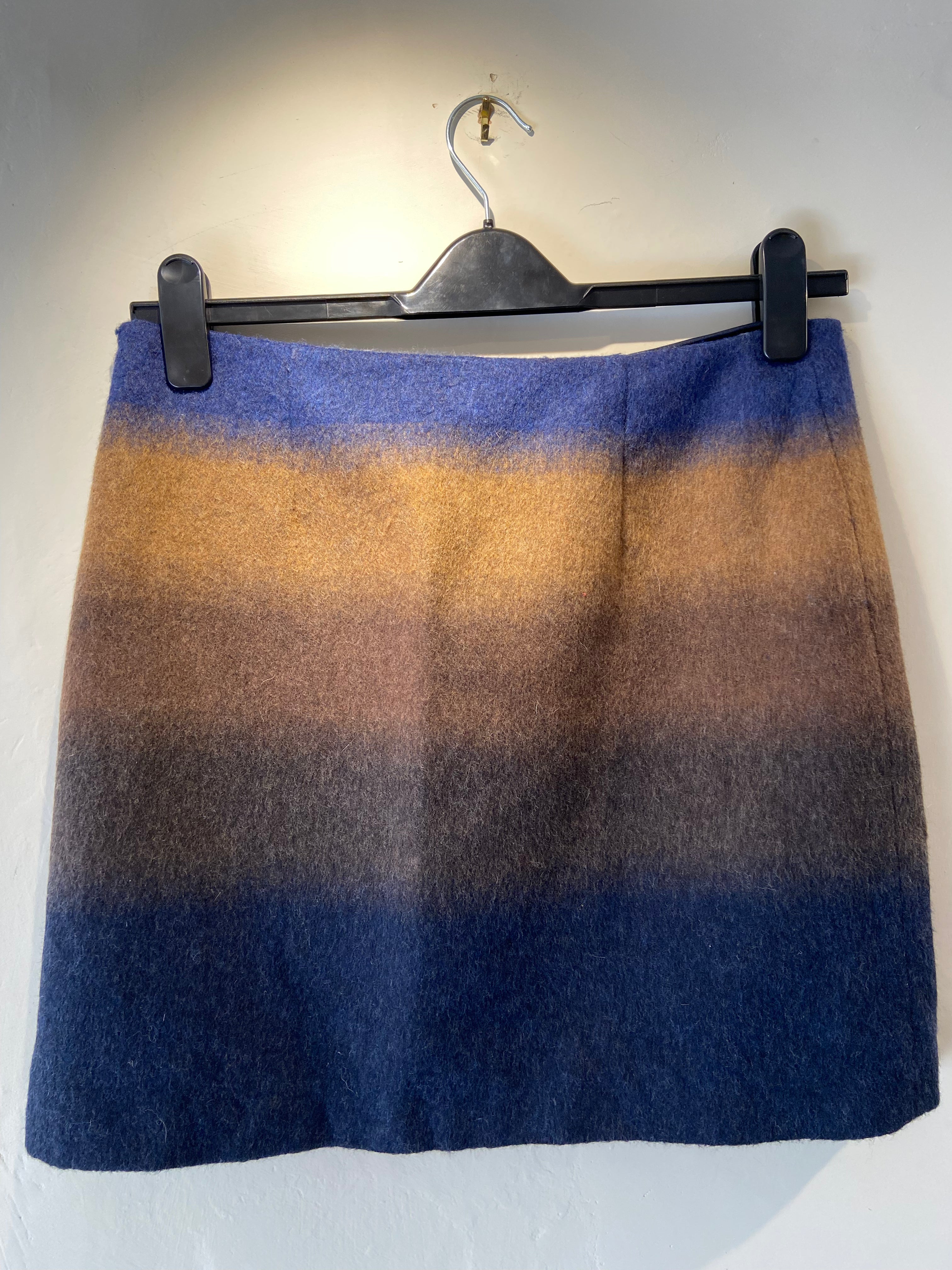 Jigsaw Ombre blue and brown wool mini skirt (10-12)