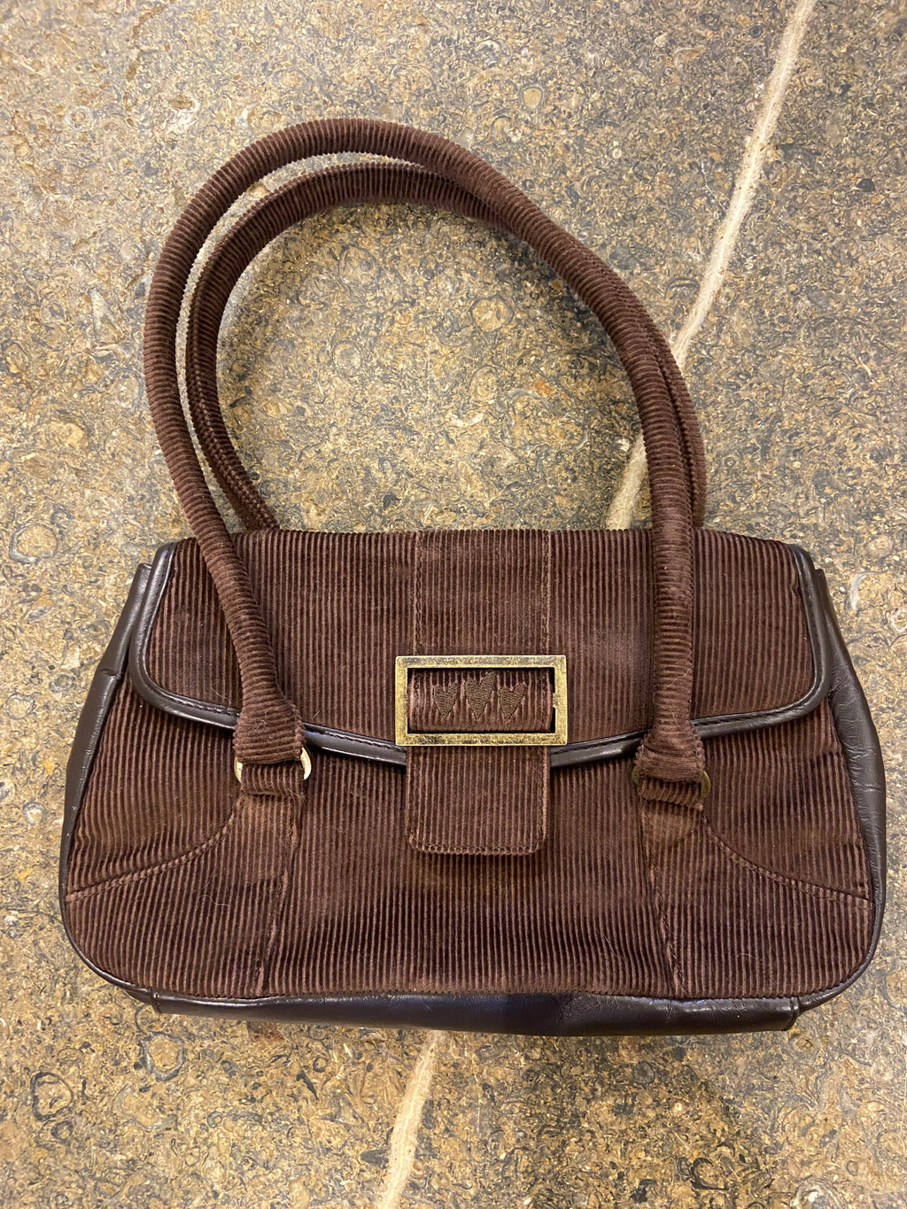 2000's Brown Corduroy Shoulder Bag