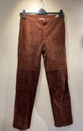 90s/2000/s M&S Brown Suede Straight Leg Trousers, size 10-12