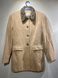 Charlotte Halton beige and animal print wool coat (10-12)