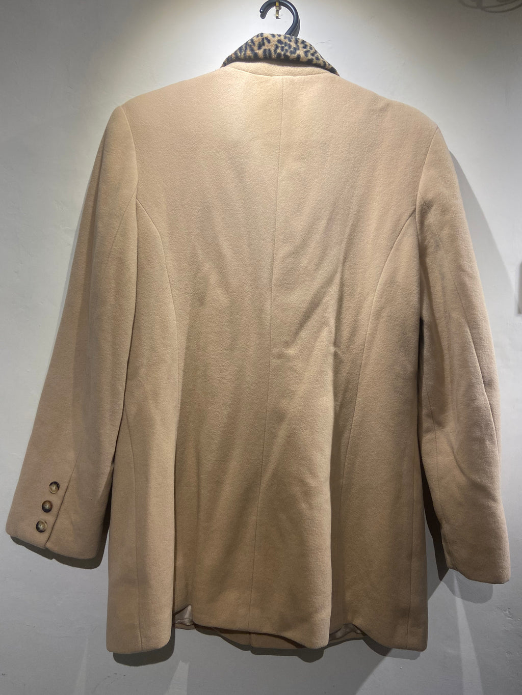Charlotte Halton beige and animal print wool coat (10-12)
