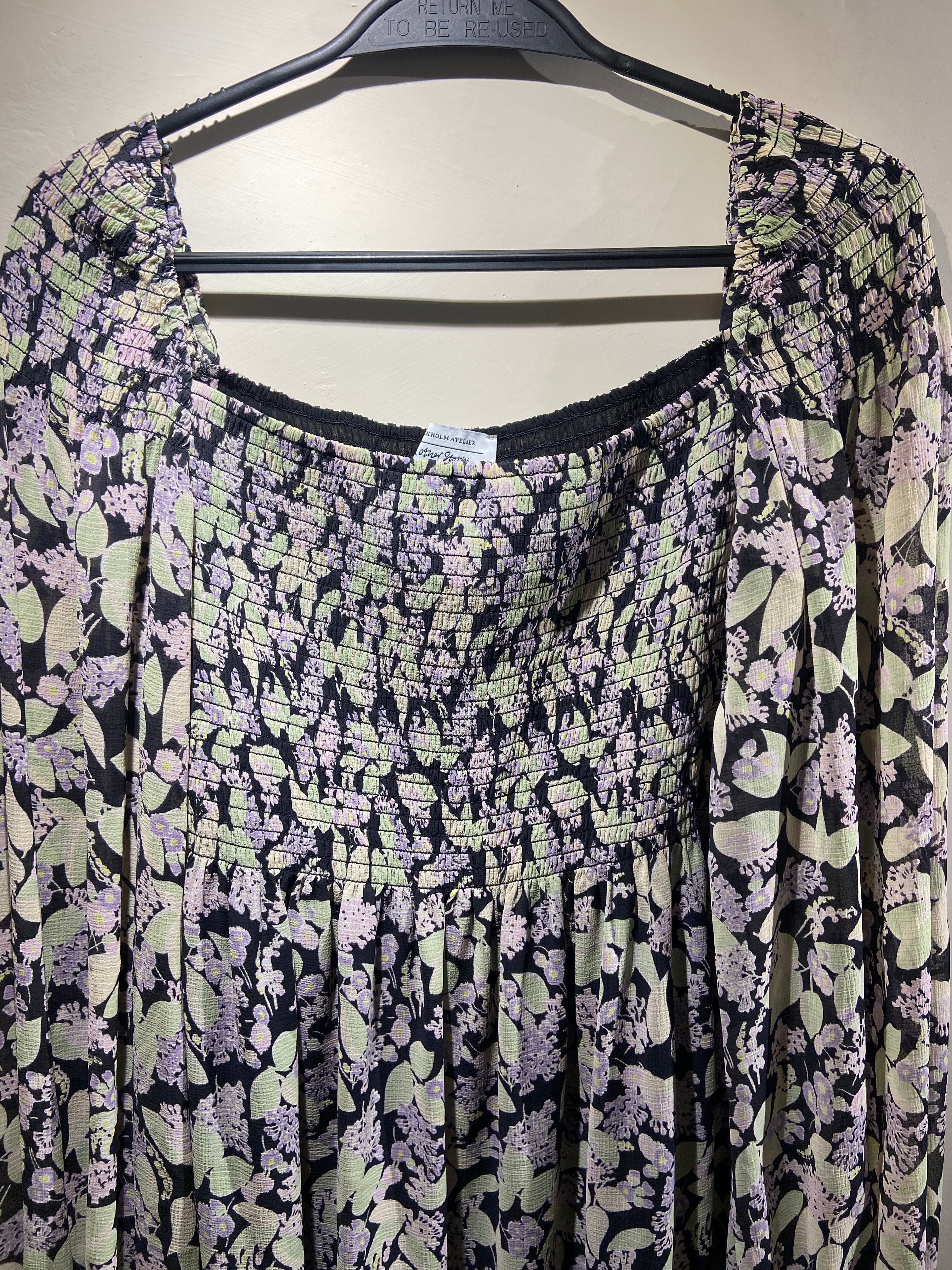 & Other Stories Lilac and Black smock babydoll dress (12)
