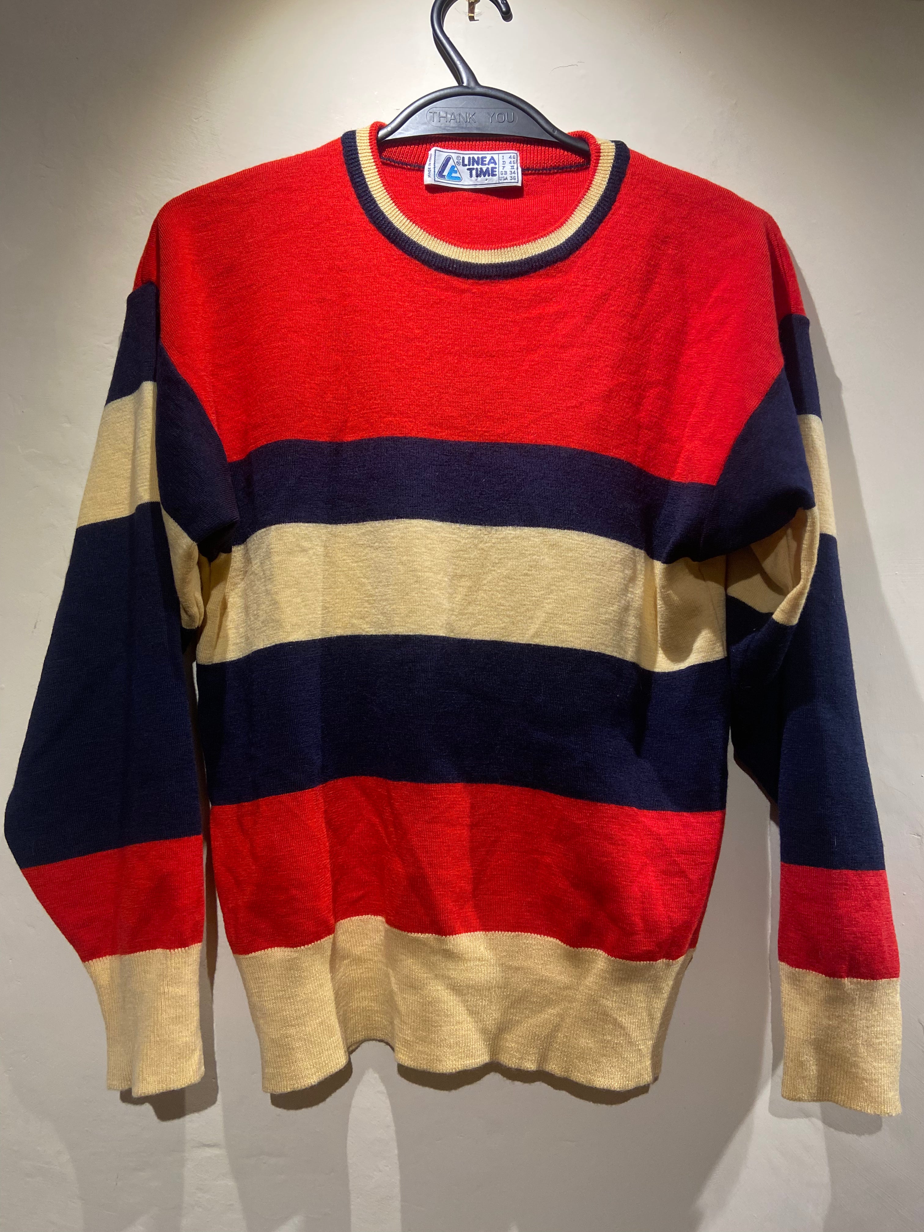 Linea Time Red, Yellow and Blue stripe wool mix jumper (10)