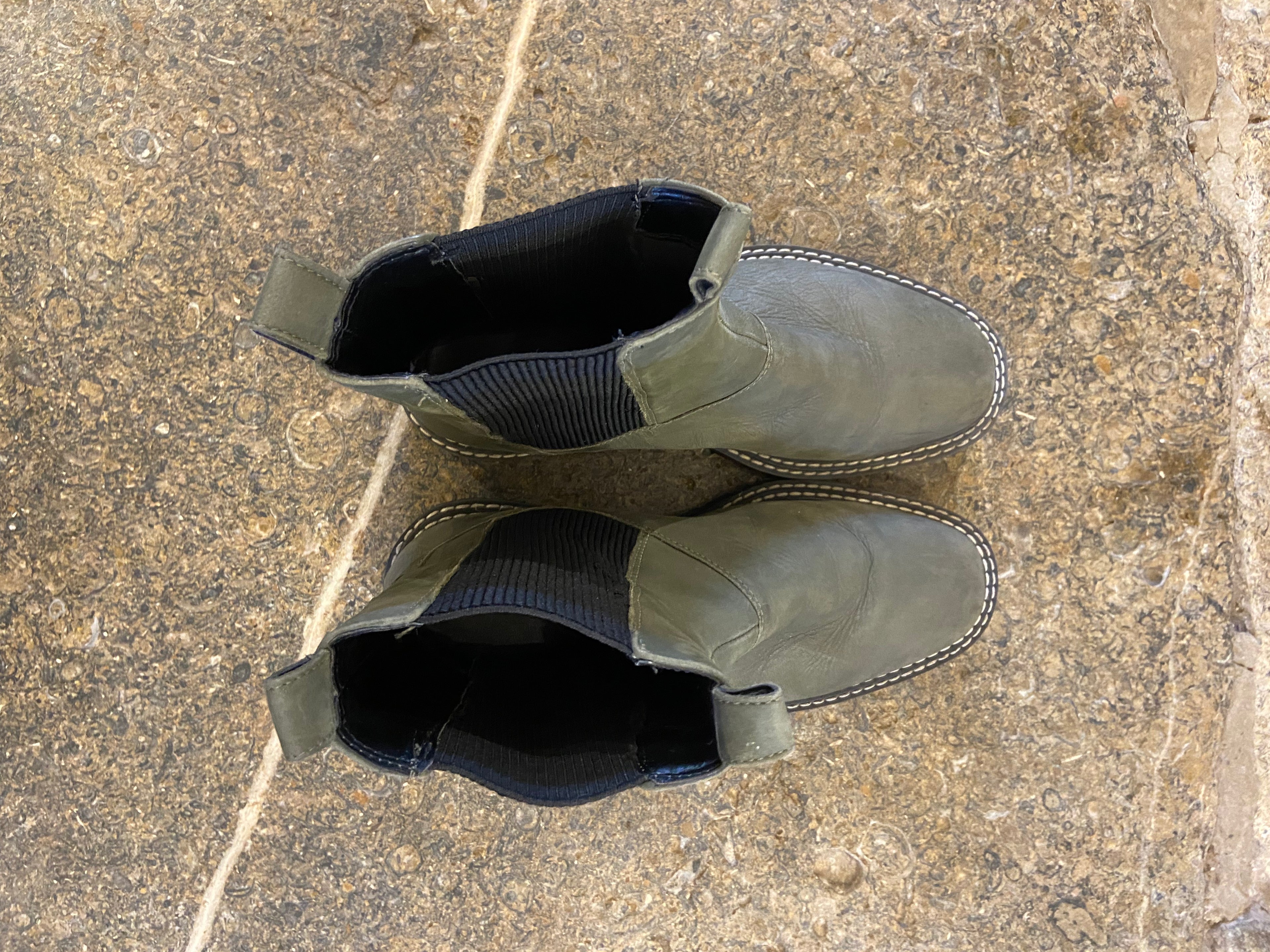 Warehouse Khaki Green Ankle Boots (6.5/39.5)