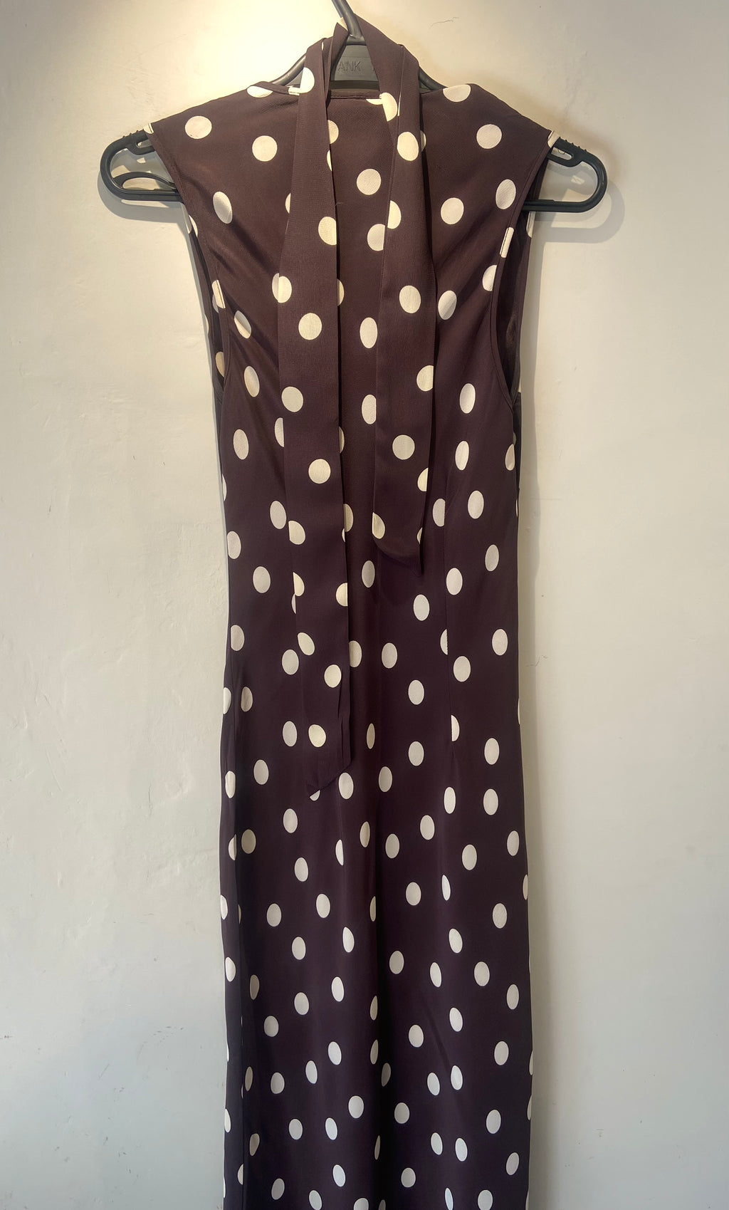 Principles Brown and Cream polka dot/spot midi dress (12-14)