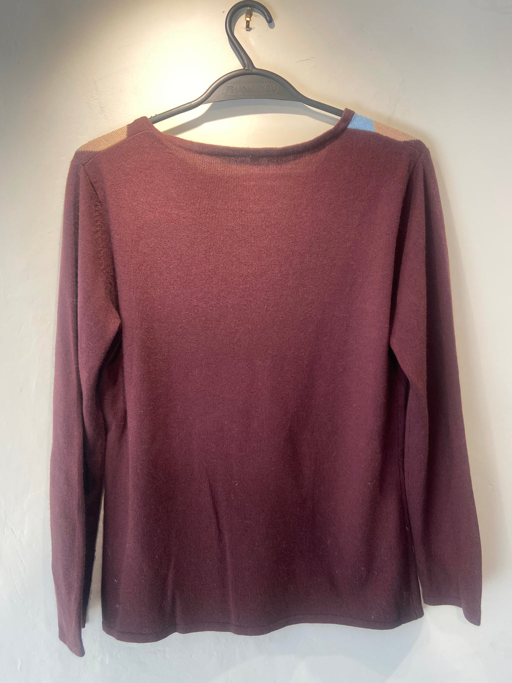 Brown, Blue and Beige Argyle Print jumper (8-10)