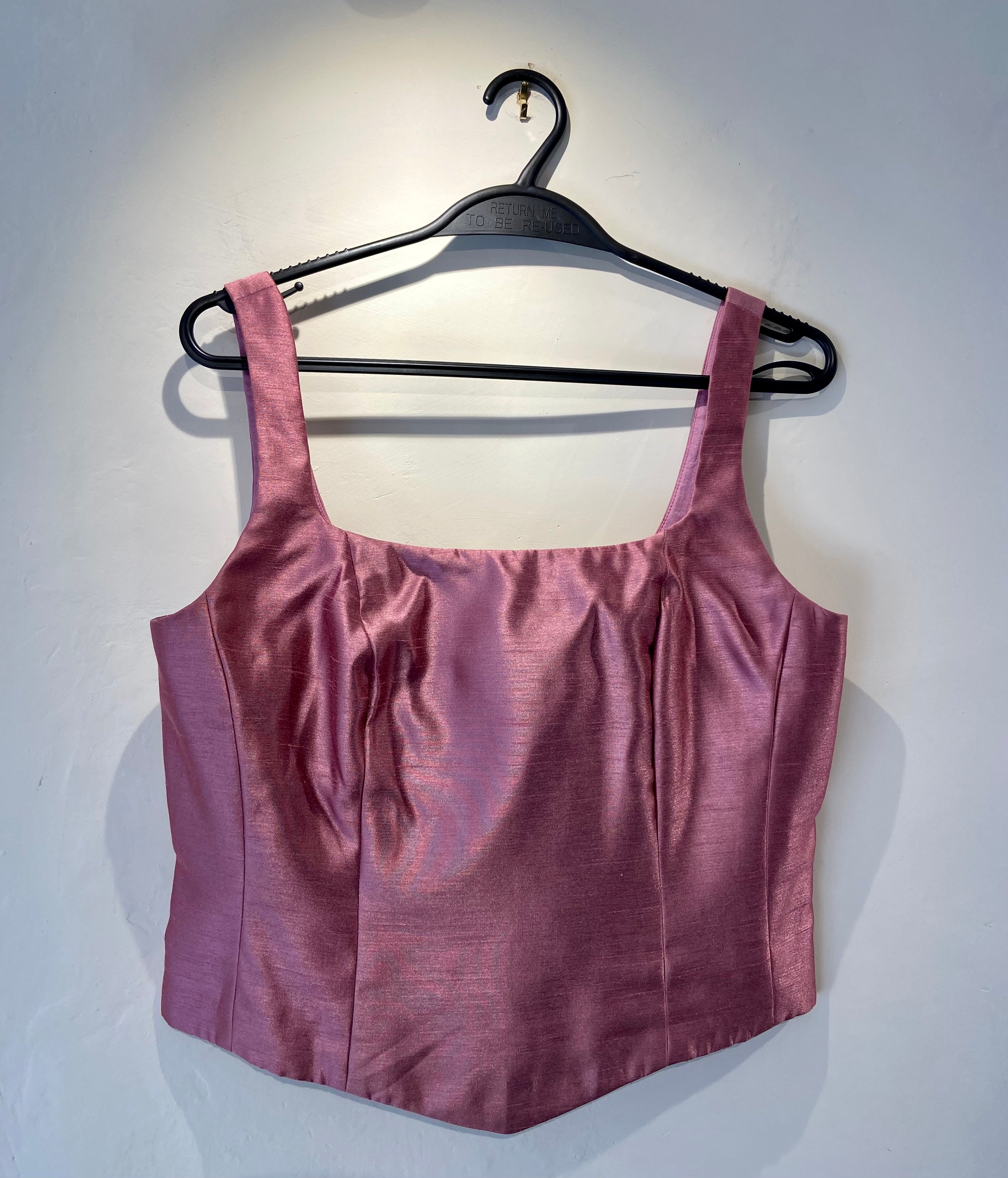 Principles Dusky pink satin corset style strap top (10)