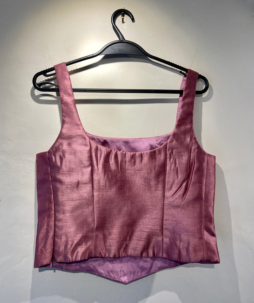 Principles Dusky pink satin corset style strap top (10)