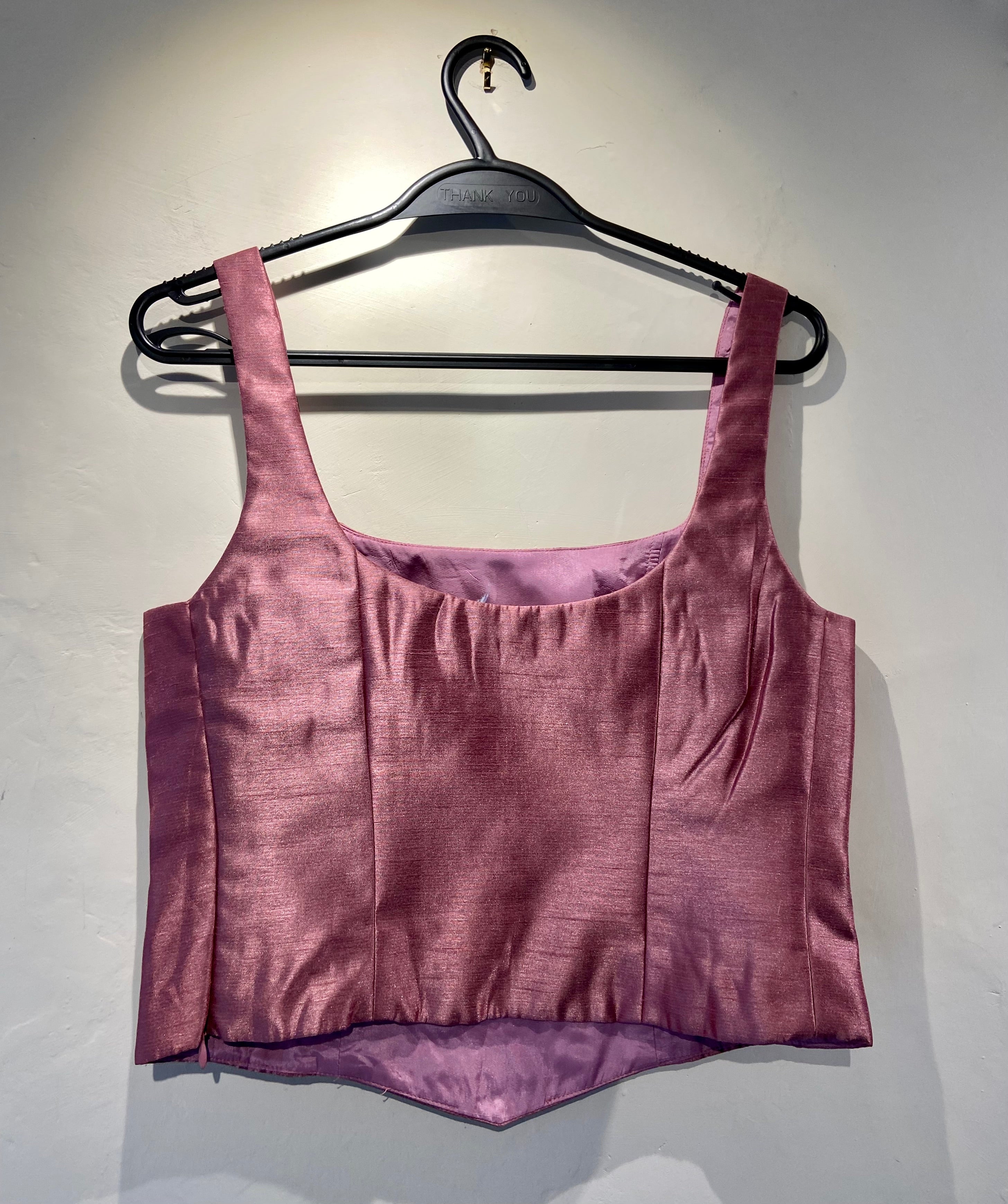 Principles Dusky pink satin corset style strap top (10)