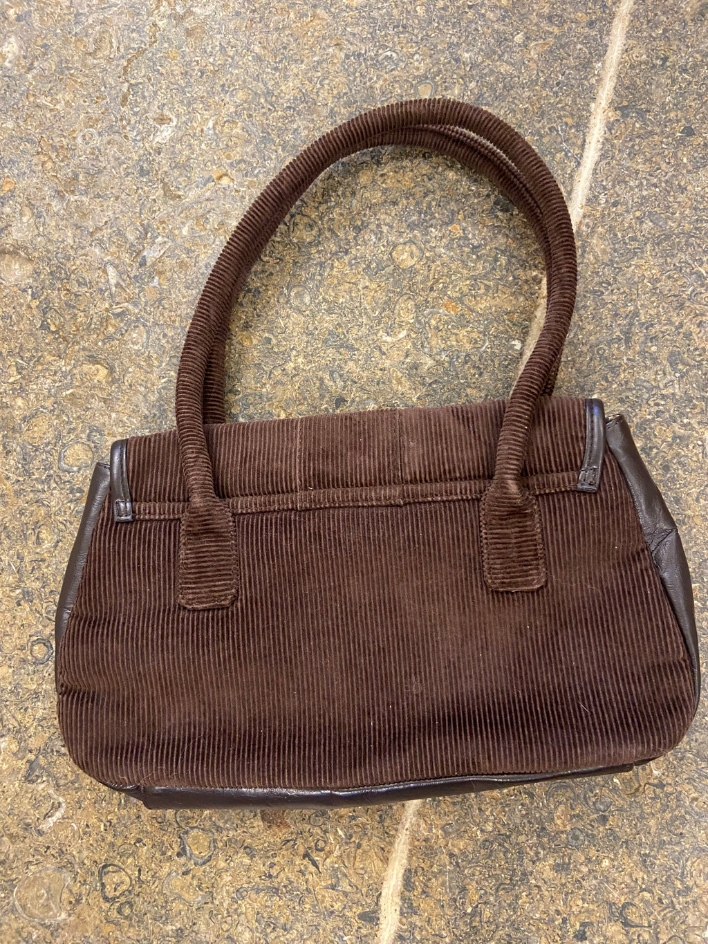 2000's Brown Corduroy Shoulder Bag