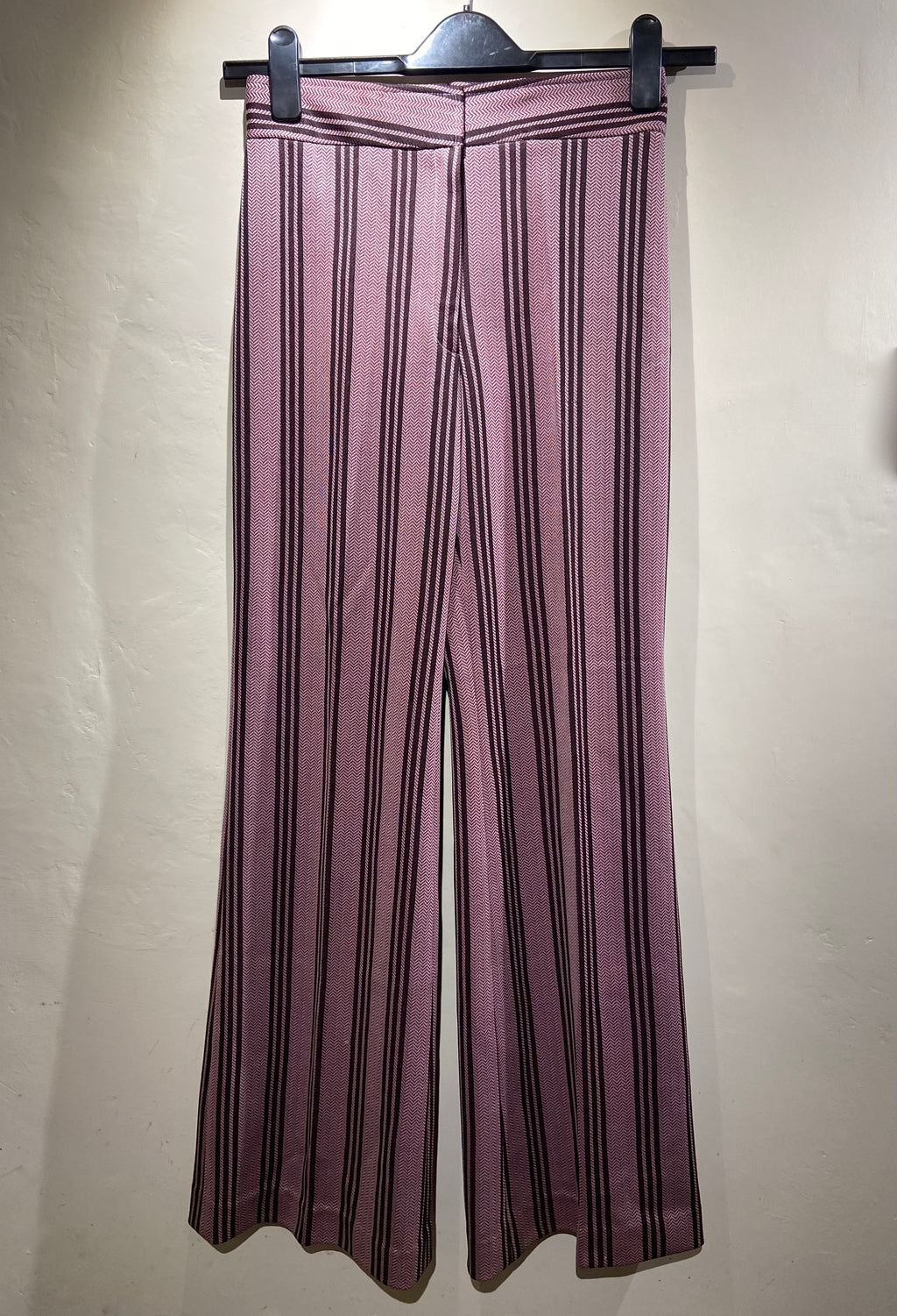 Red and brown striped tailored flared trousers (6-8)