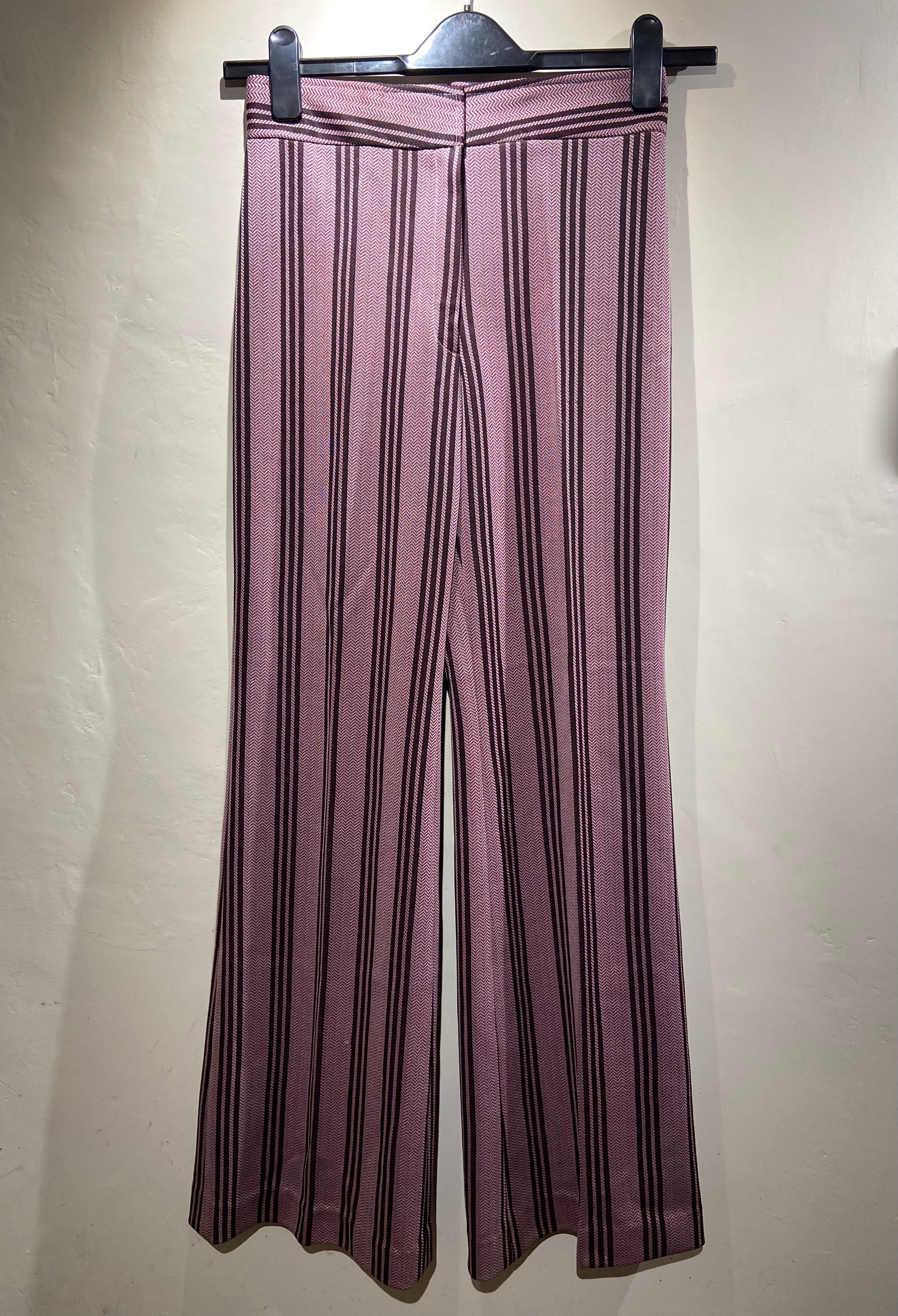 Red and brown striped tailored flared trousers (6-8)