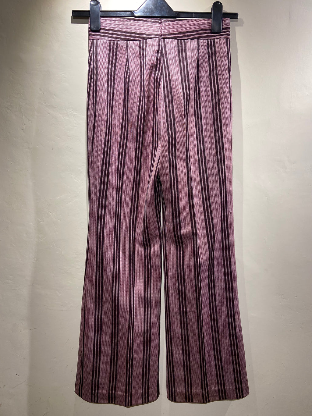 Red and brown striped tailored flared trousers (6-8)