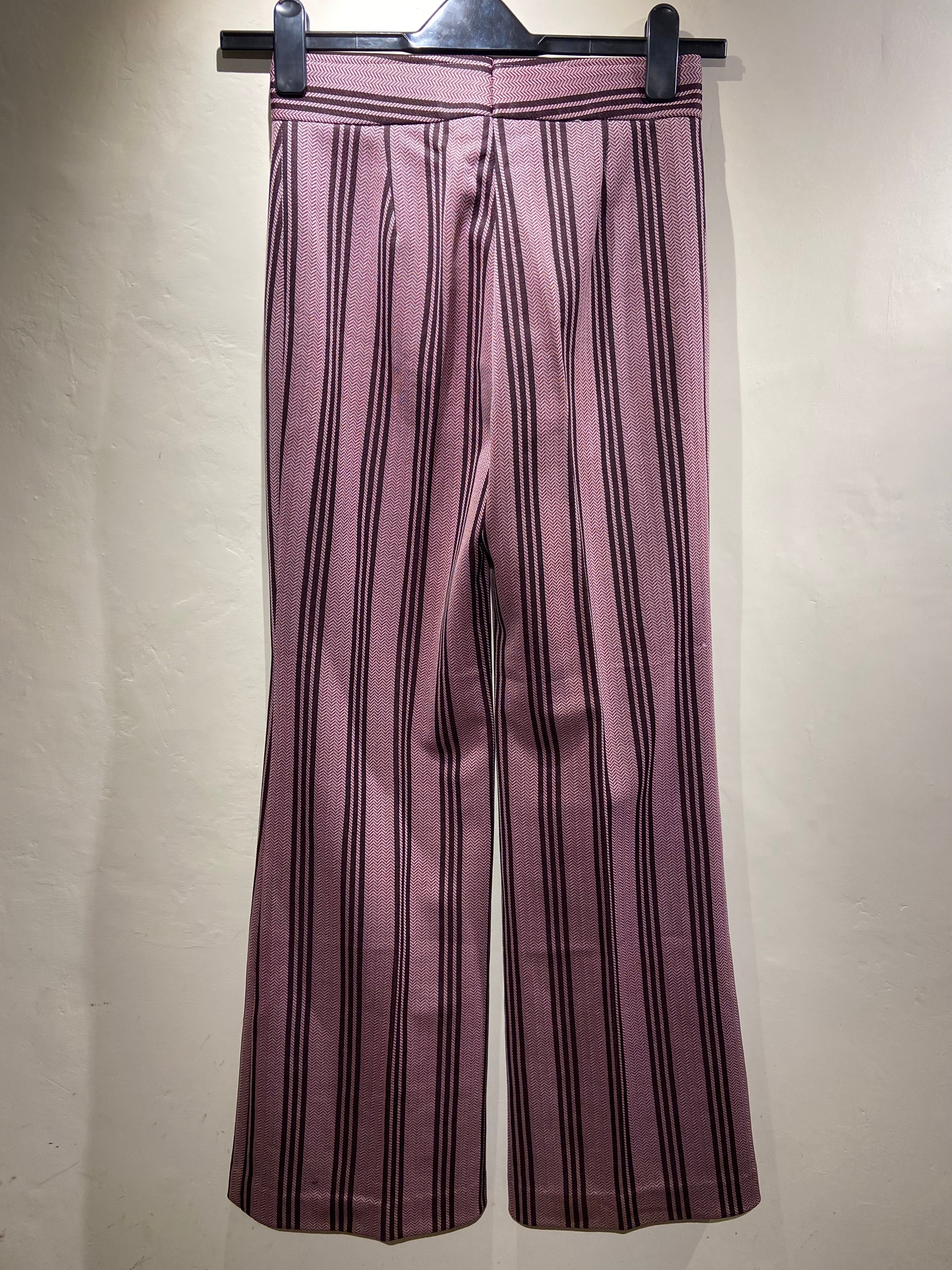 Red and brown striped tailored flared trousers (6-8)